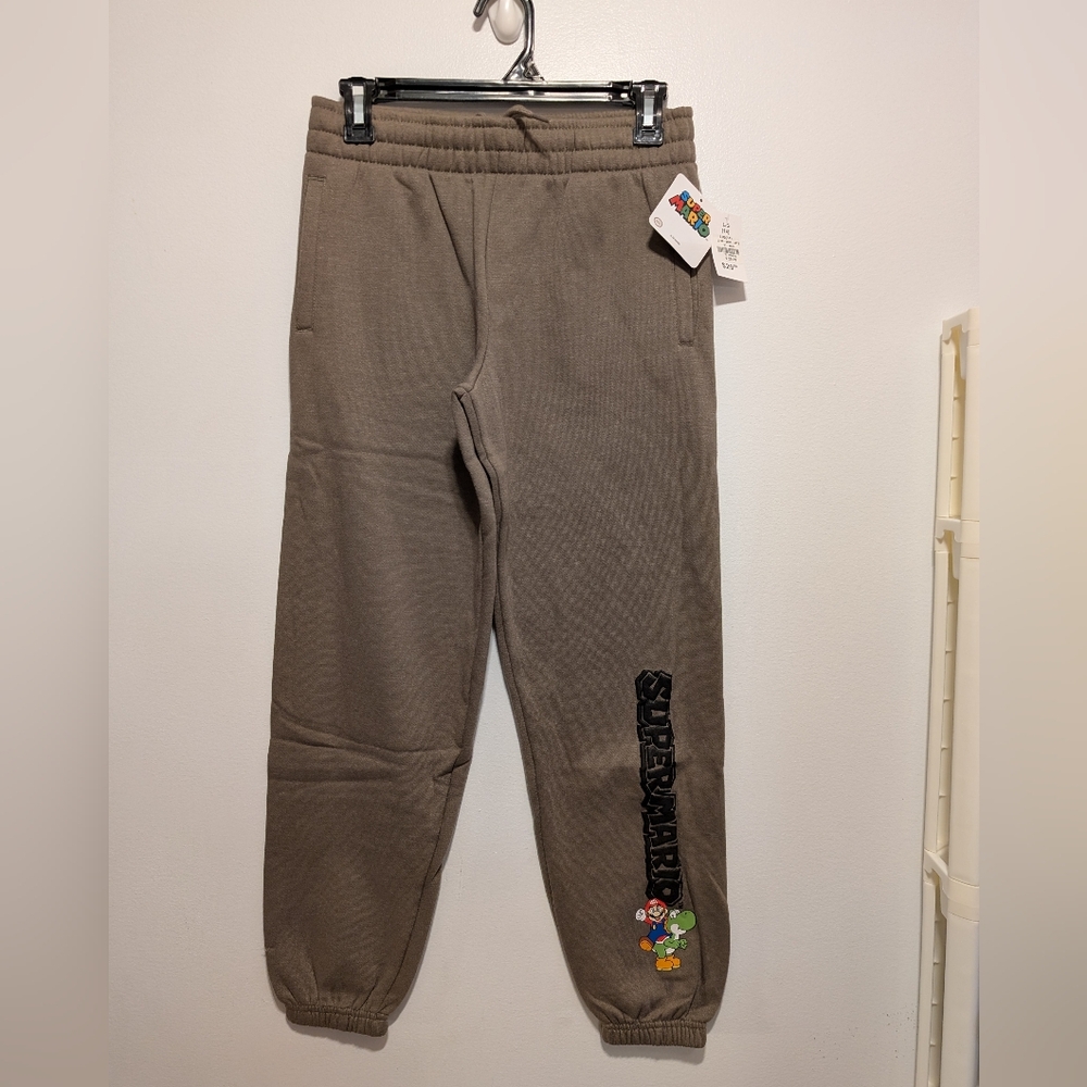 Nintendo Kids Brown Joggers Kids Size LG 14 Brand New With Tag